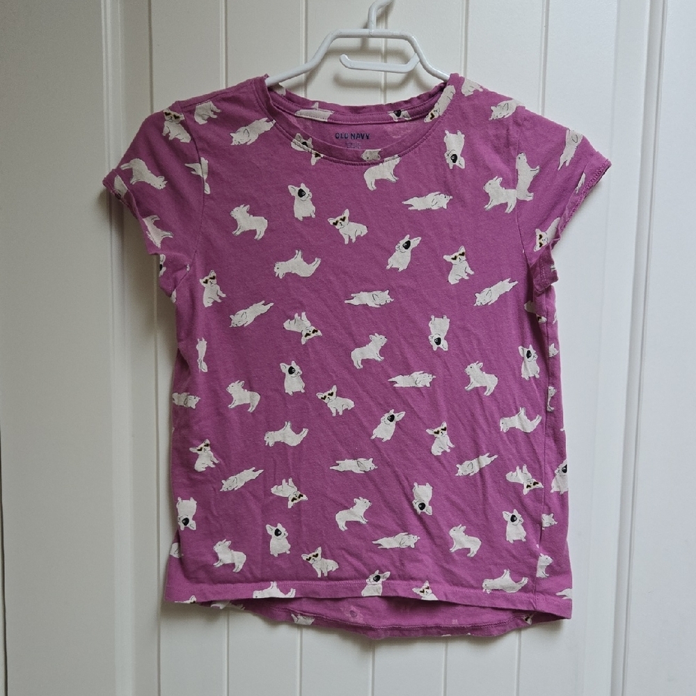 Old Navy Kids' Purple Dog Print Tee T Shirt Top